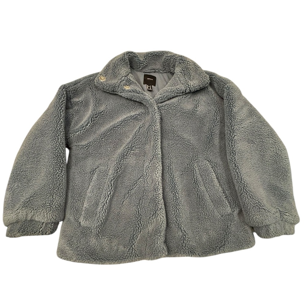 Forever 21 Fluffy Thick Super Soft Teddy Coat Women’s Medium Smoke Gray
